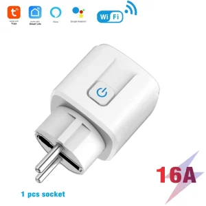 Tuya WiFi Smart Plug EU 16A 20A Smart Socket Power Monitoring Timing Function Voice Control Via Alexa Google