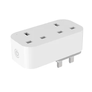 Tuya WiFi Smart Plug UK 13A Dual Gang Remote Voice Control Timer Wireless Power Outlet