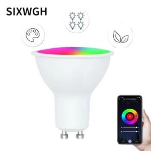 Tuya WiFi Smart RGBWW Spotlight Bulb 16 Million Colors Music Sync Voice Control 5W E26/E27/B22 Works Home