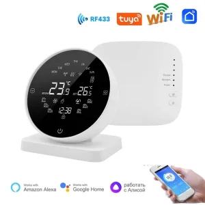 Tuya WiFi Smart Thermostat for Gas Boiler Heating Battery USB RF Wireless Thermostat Receiver Temperature Controller