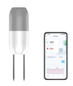Tuya WiFi Soil Temperature & Humidity Sensor 2.4G Smart Soil Moisture Meter App Compatible for Garden Plant Flower Monitoring