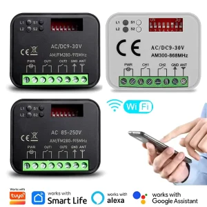 Tuya WiFi Switch Universal RX MULTI Garage Door Gate Remote Control Receiver Smart Controller 300 868MHz 9 30V 85 250V