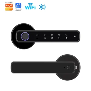 Tuya WiFi TTLock Smart Door Lock Fingerprint Keypad Handle Lock Apartment Hotel Home Digital Password Smart Lock