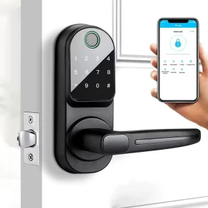 Tuya WiFi Ttlock Smart App Card Electronic Password Key Unlock Biometric Fingerprint Door Lock for Wood Doors Home Hotel Use