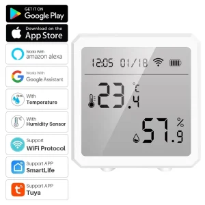 Tuya WiFi Wireless Wall Humidity Sensor Humidity Sensor Smart Temperature Humidity Sensor