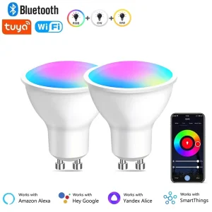Tuya Smart WiFi LED Bulb 220V GU10 Smart Life RGB Dimmable Spotlight Downlight for Living Room Ceilings, Alexa, Google