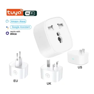 Tuya Wifi Power Socket Universal Plug 16A Smart Life Electrical Smart Plug Voice Control Work With Alexa Google Home