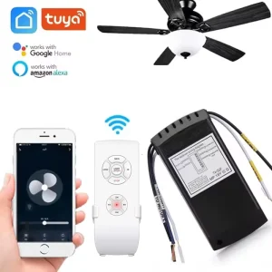 Tuya Wifi Smart Ceiling Fan Light Controller Kit With RF Remote Control APP Speed Switch Dimmer Work With Alexa Google