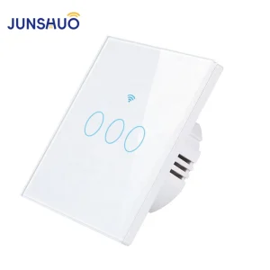 Tuya Wifi Smart EU Standard 1 2 3 4 Gang Neutral Tempered Glass Touch Wall Switch Smart Home Products & Devices