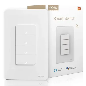 Tuya Wifi Smart Light Switch US Push Button Wall Switch Work Alexa Google Home Neutral Wire/No Neutral Wire Required