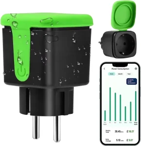 Tuya Wifi Waterproof Smart Plug 16A Power Monitor Electrical Socket Remote Timing Function Smart Outlet Work for SmartLife Alexa