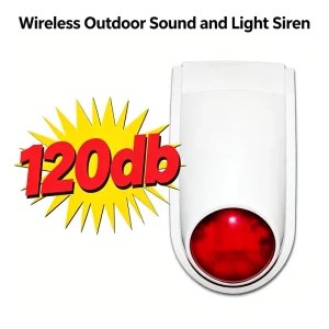 Tuya Wireless Smart Life 120db Siren Light and Sound Home Security Alarm System 433MHz Big Sound Siren