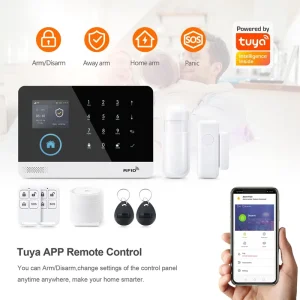 Tuya Wireless WIFI GSM Home Security Alarm System Compatible With Alexa & Google PST WG103T