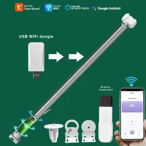 Tuya ZigBee Smart Built In Electric Rechargeable Lithium Battery Dreamy Vertical Blinds Roller Blind Motor 16mm 28mm Tubular