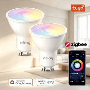 Tuya Zigbee GU10 Smart Bulb RGBCW Color-Tunable 4.9W 400 lm Dimmable LED Spotlight Supports Alexa and Google Home Ambient Light