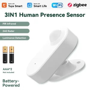 Tuya Zigbee Smart PIR Motion Sensor Luminance Temperature Humidity Detection Battery Operated for Home Garage Car Via App