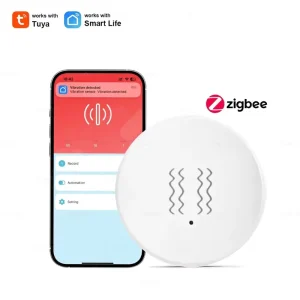 Tuya Zigbee Smart Vibration Sensor Detection Tilt XYZ Axis Sensor SmartLife App Notification Real Time Motion Shock Alarm Record