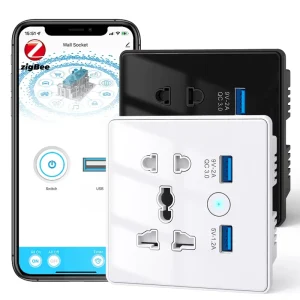Tuya Zigbee Smart Wall Socket 13A EU UK US Plug with USB Fast Charger App Remote Control Alexa Google Home Timer