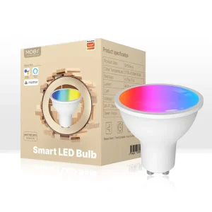 Tuya Matter WiFi Smart Bulb with App-Controlled Dimming, LED GU10/E27/E14 Bases, Candle-Shaped, 100,000 Hours, Multipurpose