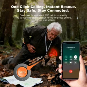 Two Way Calling SOS Panic Button Mini 4G GPS Tracker Telecare Emergency Response System With Wrist Band for the Alzheimers