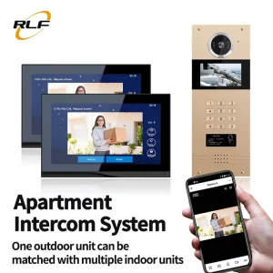 Two way Intercom DC powered Video Door Phone Apartment Building 7 Inch Indoor Monitor RFID Security System Water Resistant Tuya
