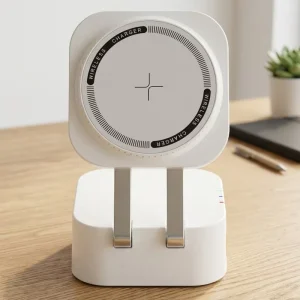 3-in-1 Foldable Wireless Charging Stand, Fast Charging, Magnetic Mount, for Phone, Watch, and Earphones, with Type-C Charging Cable