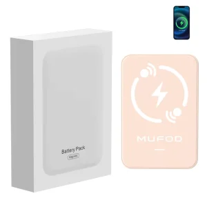 Type-C Branded Power Bank 5000mAh for iPhone, Magnetic 15W Fast Charger, Portable 10000mAh Power Bank, Wireless Charger 5000 10000mAh