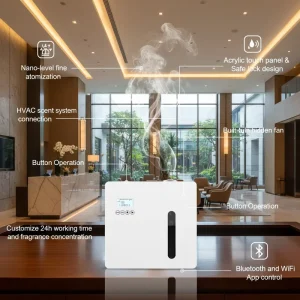 U5 500ml Commercial Acrylic Touch Screen Smart Humidifier Aroma Diffuser Plastic 1 Year Battery/USB Powered for Hotel Use