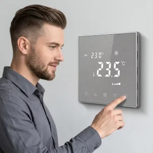 U8-T Square Touch Buttons Central Air Conditioning 2-Pipe Fan Coil Smart Cold Room FCU Thermostat for Hospital School Use Modern