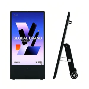 UHD IP65 Outdoor Digital Signage 1800 Nits Sunlight Readable Battery Powered Movable Wireless LCD Advertising Kiosk for Tourism