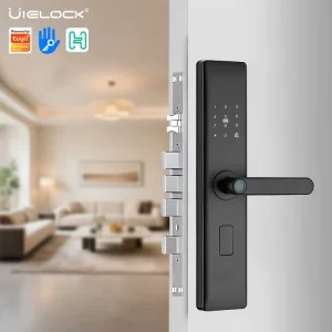 UIELOCK D1 9 Aluminum Steel Door Wood Smart Lock Fingerprint Keypad Card Tuya APP WiFi Cloud Keyless Entry Home Security