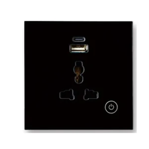UK/EU/US Tuya Wifi Smart Life USB Type C Wall Single Socket Universal Electrical Plug Outlet Power Touch Switch