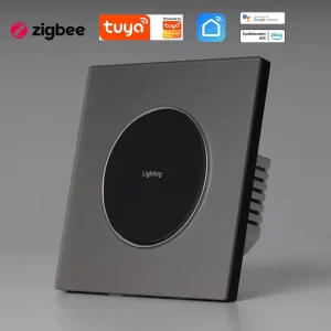 UK Glass Panel Scratch Resistant Fireproof Waterproof Easy Clean 10A Zigbee Protocol Voice Timer APP Remote Control Dimmable