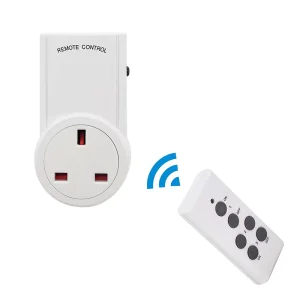 UK Plug Wireless Remote Control Smart Socket Electrical Outlet Lamp Power Switch With Battery