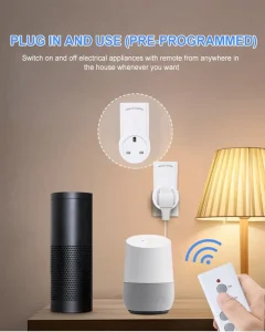 UK Standard Remote Control Socket 30m Remote Control Distance White Smart Home Power 10A Wall Plug