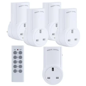 UK Standard White Smart Plug Power Socket With Remote Control Wall Plug RF433