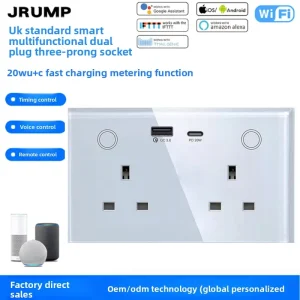 UK standard Tuya Wifi Zigbee Smart Home Socket with USB Type c Support App Remote Control Alexa Google Home Voice Control 16A