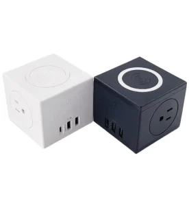 US Power Outlet Smart Power Socket Cube Power Strip Wireless Charging Socket with 2AC Outlet 2 USBA+USB C Port