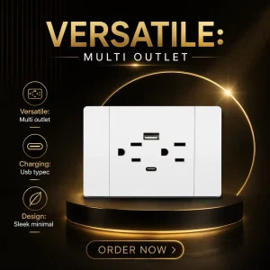 US Six-hole PC Plate Double Canadian Wall Switch Socket 2 Outlets USB Type C Plastic Power Outlet American Wall Switch Socket