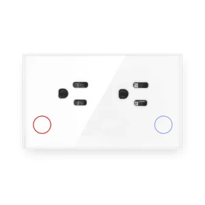 US Standard Smart Double Power Socket Plug Touch Switch with WIFI Works with Alexa and Google Assistant Smart Socket