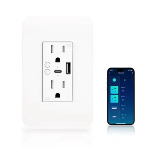 US Standard Wifi Smart Double Wall Socket Alexa Voice Control WiFi Type C and USB Port in Wall WiFi Smart Wall Socket