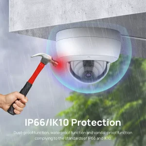 US Stock 4K(6MP) AI Detection Dome Network Camera Support Motion Detection Audio Security POE IP Waterproof Outdoor CCTV Camera