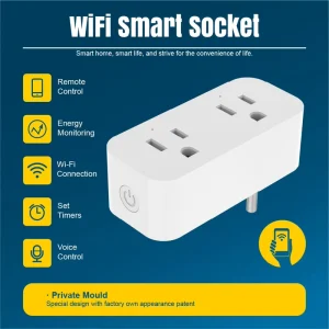 US-spec FCC- Copper 15A New Graffiti-style Wi-Fi Wireless Smart Socket Power Control Mini Outlet Smart Wall Socket