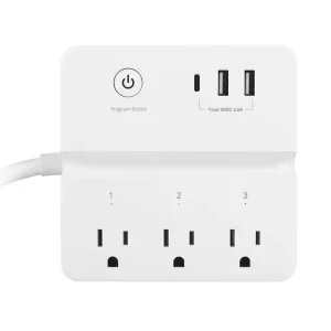 USA Standard Power Strip with 3 AC Outlets and USB Ports 15A Extension Cord Socket