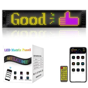 USB 5V Flexible LED Sign Scrolling Message Board Bluetooth APP Programmable Scrolling LED Display for Car Devil Eyes Shop