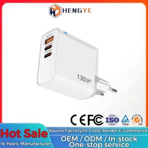 USB-C 65W GaN Charger 130W 3 Port Smartphone Type C Power Adapter Multiport Usb c Pd Fast Charging Desktop Charger 120w