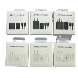USB C Plug with USB C Fast Charger Cable 25W Type C Super Fast Phone Charging Android Adaptor UK for Galaxy S25 Ultra S24