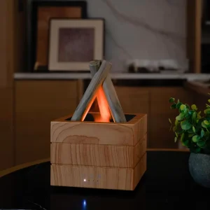 USB Campfire Flame Aroma Diffuser 7 Colors Gradient Light, Desktop Essential Oil Humidifier for Home Decor