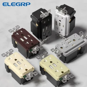 USB Outlets Dual Type c Ports 15A 125V Tamper Resistant Wall Plug Receptacle Home Usb Charger Wall Socket