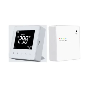 USB Type-C Battery-powered RF Wireless Tuya WI-FI Room Thermostat with Receiver Alexa Google Home Voice Control